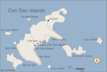 Ảnh Quần đảo Côn đảo với 3 điểm A3, A4, A5 đường cơ sở xác định Lãnh Hải của Việt nam