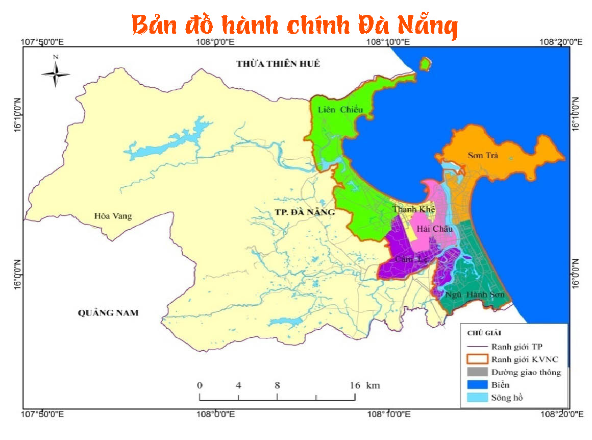 Bản đồ hành chính TP Đà Nẵng