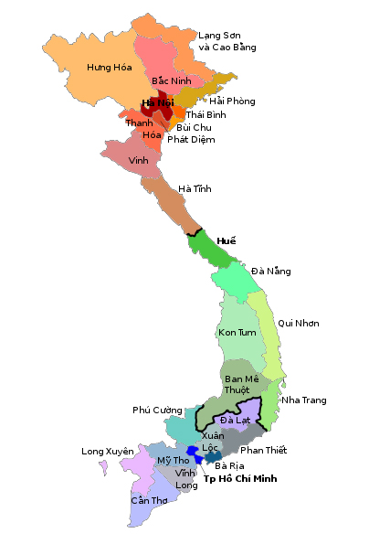 Bản đồ các Giáo phận tại Việt Nam