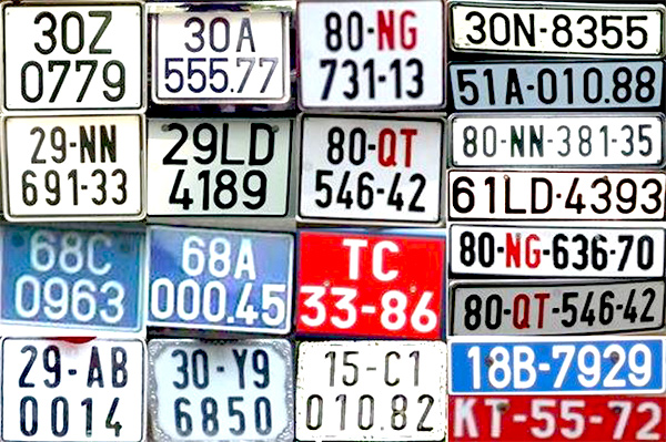 Ý nghĩa các chữ cái trên biển số xe, ý nghĩa màu biển số ô tô tại Việt Nam