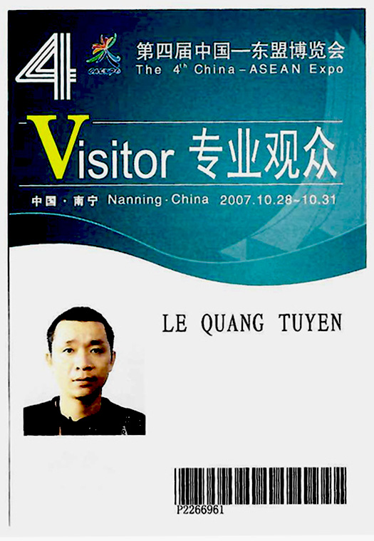 Thẻ tham dự CAEXPO lần thứ 4 năm 2007 của Lê Quang Tuyến Hanoi Etoco