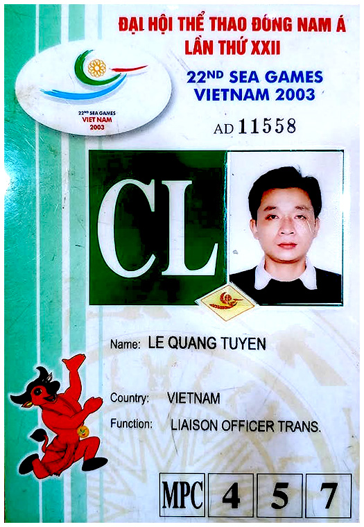 Thẻ điều hành vận tải SEA Games 22 năm 2003 của Lê Quang Tuyến Hanoi Etoco